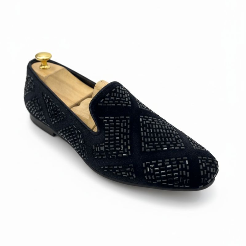 JonasParamount Premium Studded Black Loafers with Durable TPR Sole