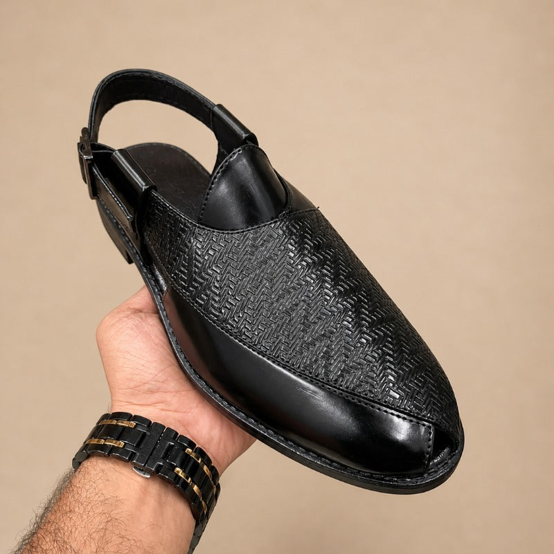 Premium Woven Peshawari Sandal for Men – Faux Leather Ethnic Sandals
