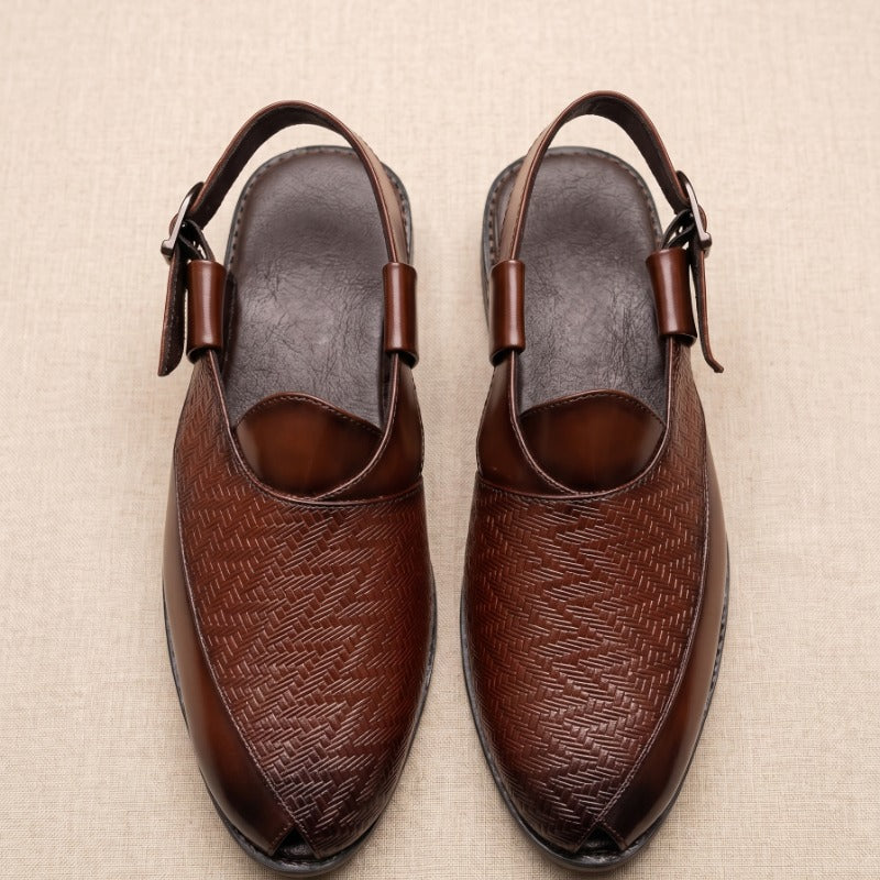 Premium Woven Peshawari Sandal for Men – Faux Leather Ethnic Sandals