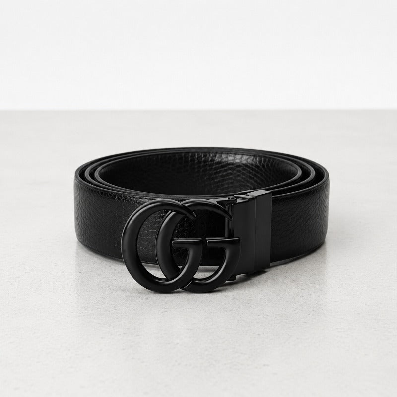 Signature Black Buckle Belt for Men