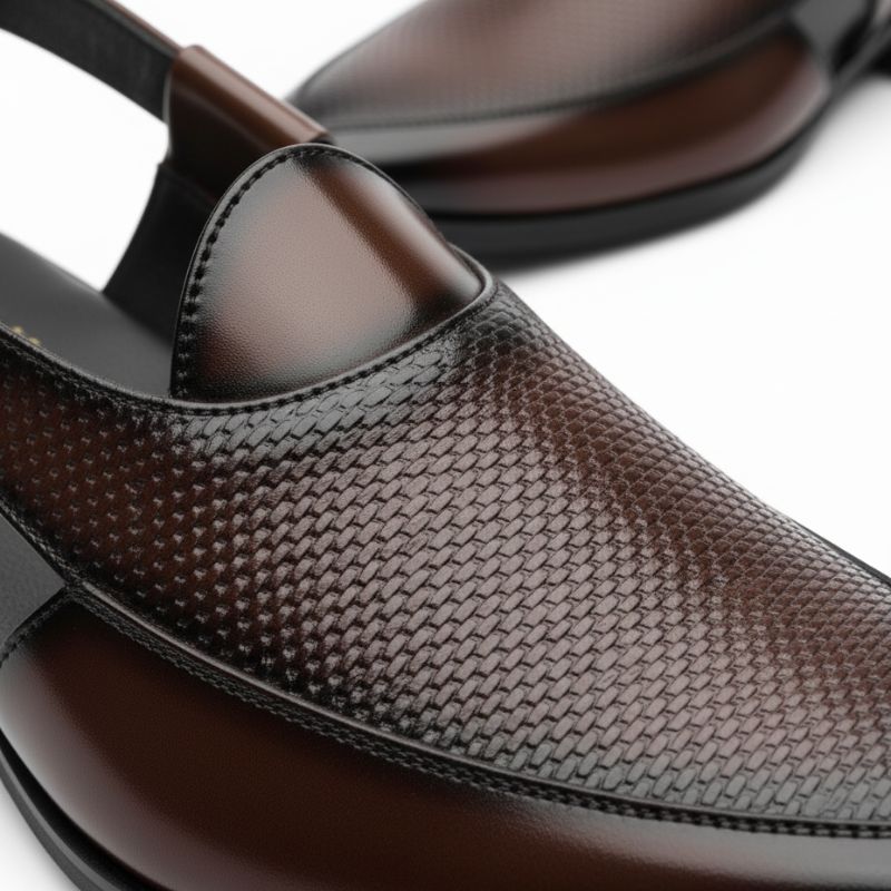 JonasParamount Men’s Premium Woven Peshawari Sandal – Faux Leather