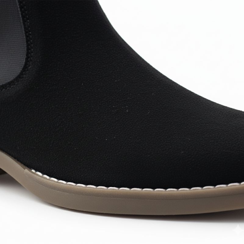 JonasParamount Premium Black Suede Boots – Handmade Leather Sole