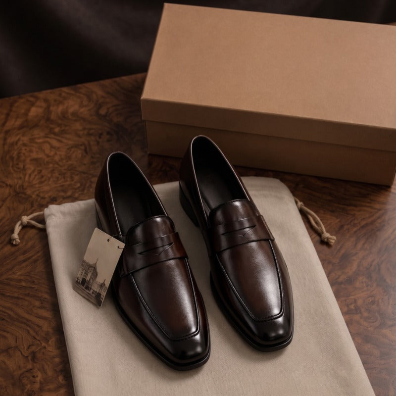 Premium Men’s Penny Moccasins – Luxury Formal Slip-On Loafers