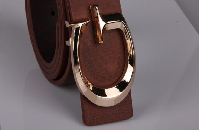 Luxury Design Gold G-shaped Buckle Belt For Men-JonasParamount