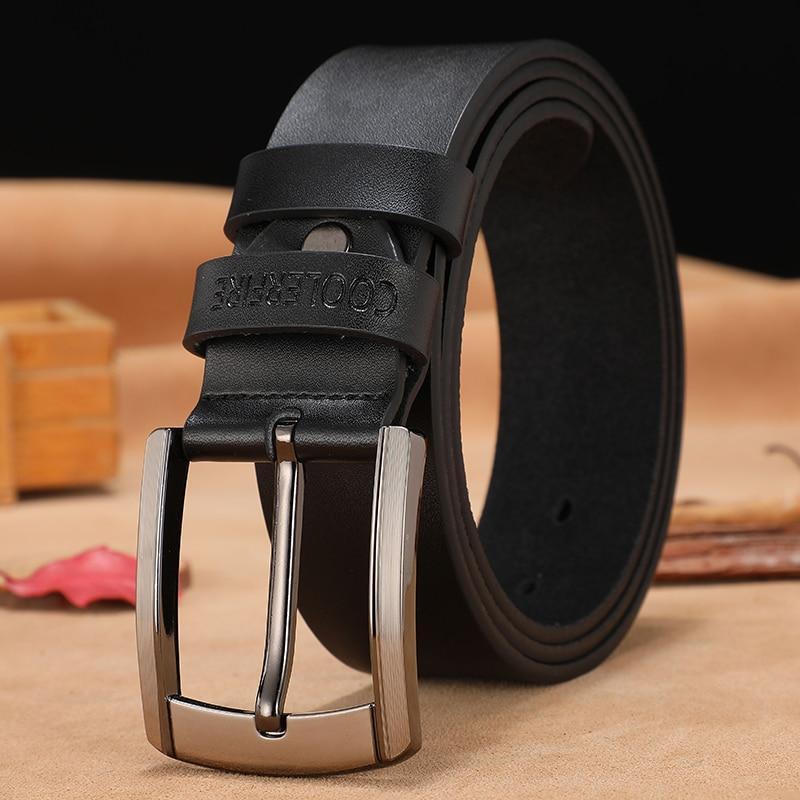 Trendy Sqaure Genuine Leather Needle Buckle Belt For Men-JonasParamount