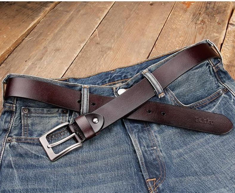 Premium Quality Pin Buckle Genuine Leather Belt For Men- JonasParamount