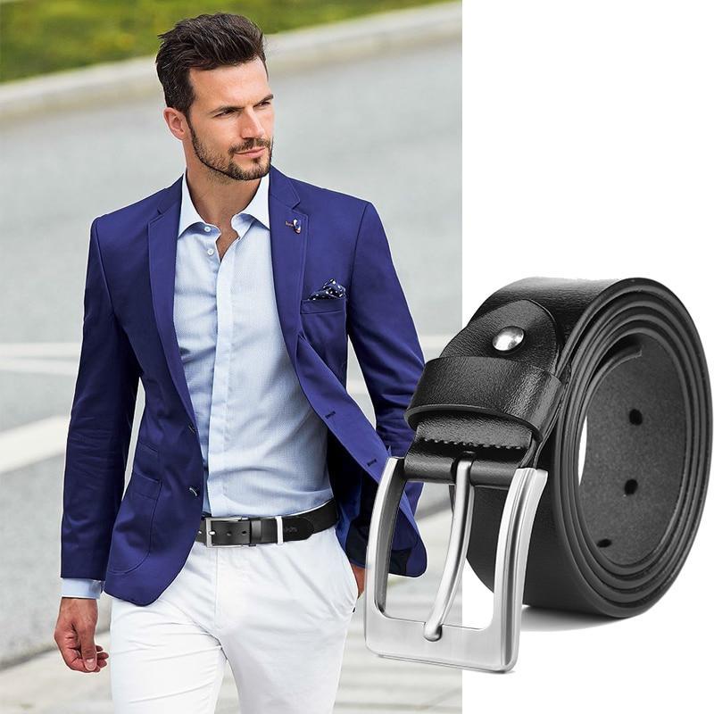 Premium Quality Pin Buckle Genuine Leather Belt For Men- JonasParamount