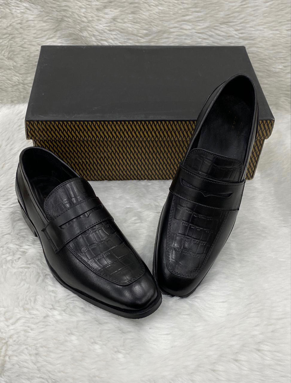 Stylish Leather Patent Slipons With Tassles For Men-JonasParamount