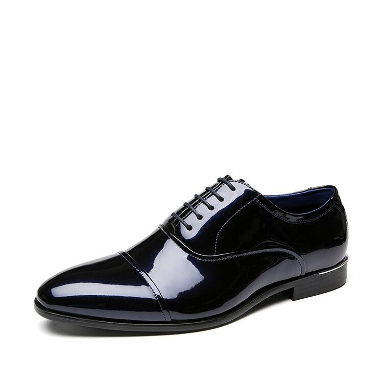 Black Fashionable Designed Business, Office, Wedding, Party Wear Lace-Up Shoes-JonasParamount