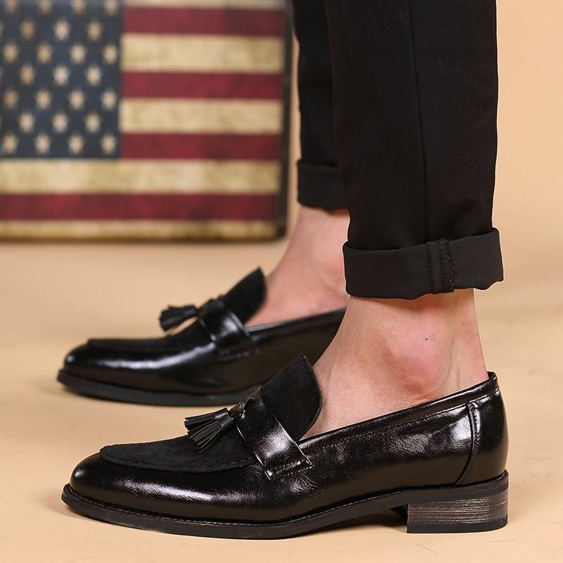 New Arrival Mens Brown Boat Shoes Fashion Pointed Toe Suede Tassel Shoes-JonasParamount
