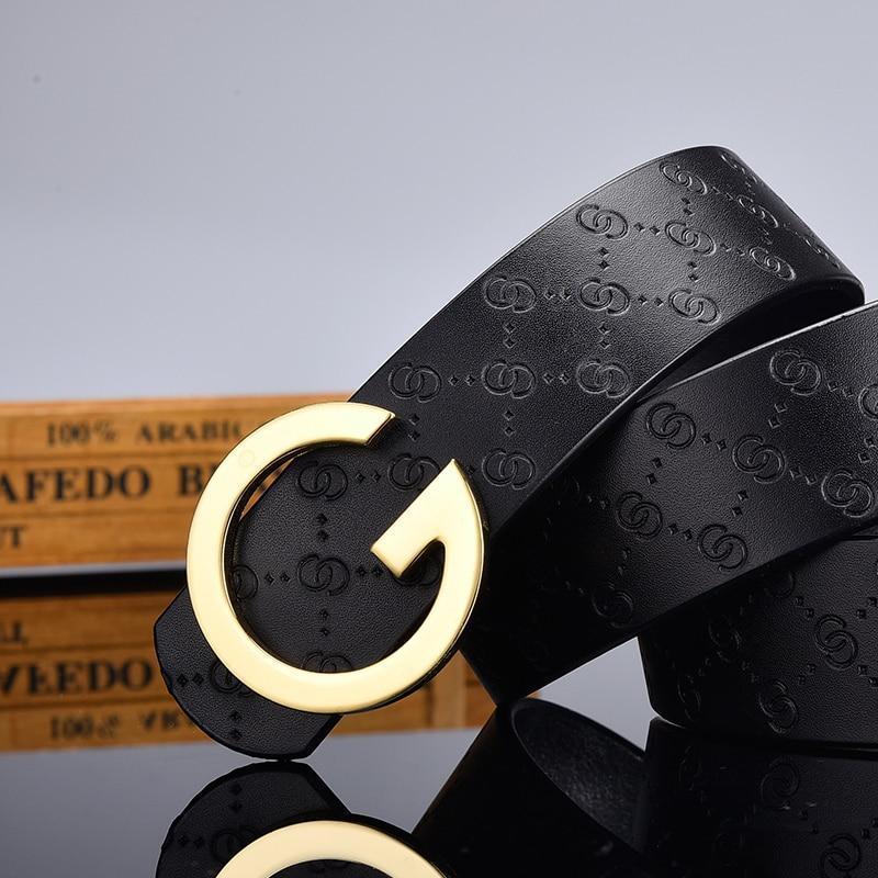 High Quality Luxury G-Shape Leather Belt For Men-JonasParamount