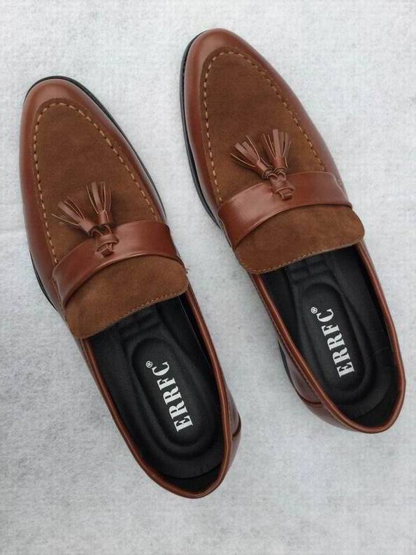 New Arrival Men Brown Boat Shoes Fashion Pointed Toe Suede Tassel Business Leisure Leather Shoes Slip On Loafer Black-JonasParamount