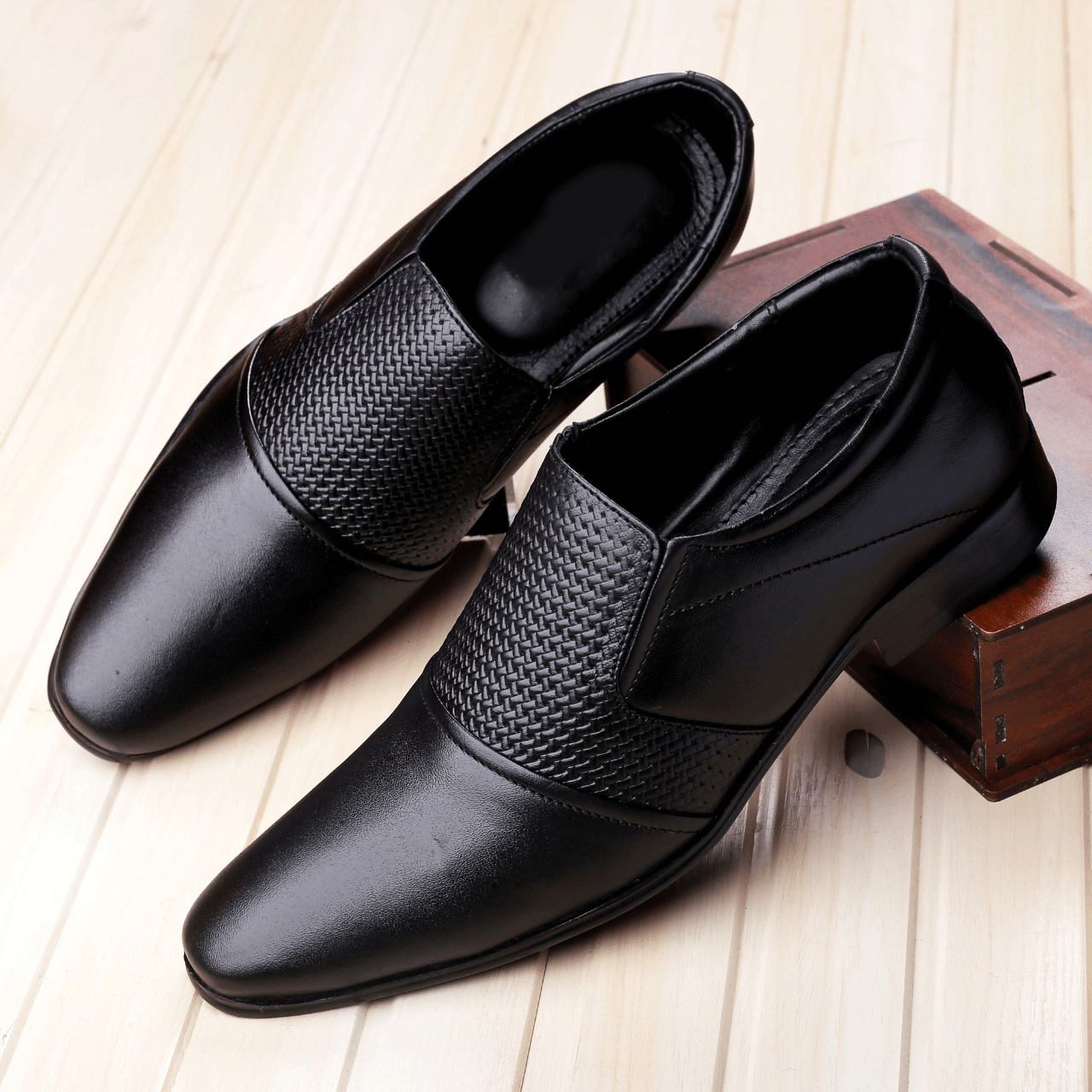New Arrival Stylish Fashion Pointed Toe Genuine Leather Slip-on Formal Shoes-JonasParamount