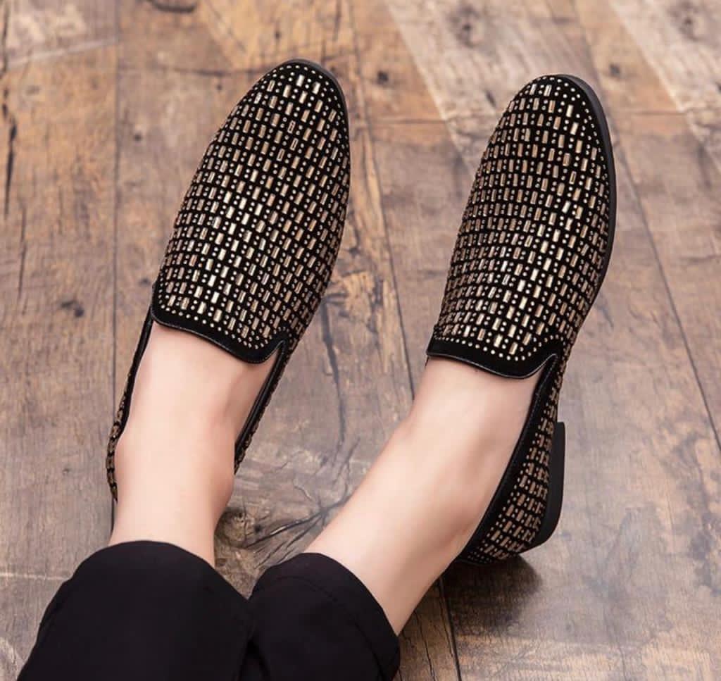 Fashion Studded Moccasins Shoes For Party And Wedding Occasion - JonasParamount