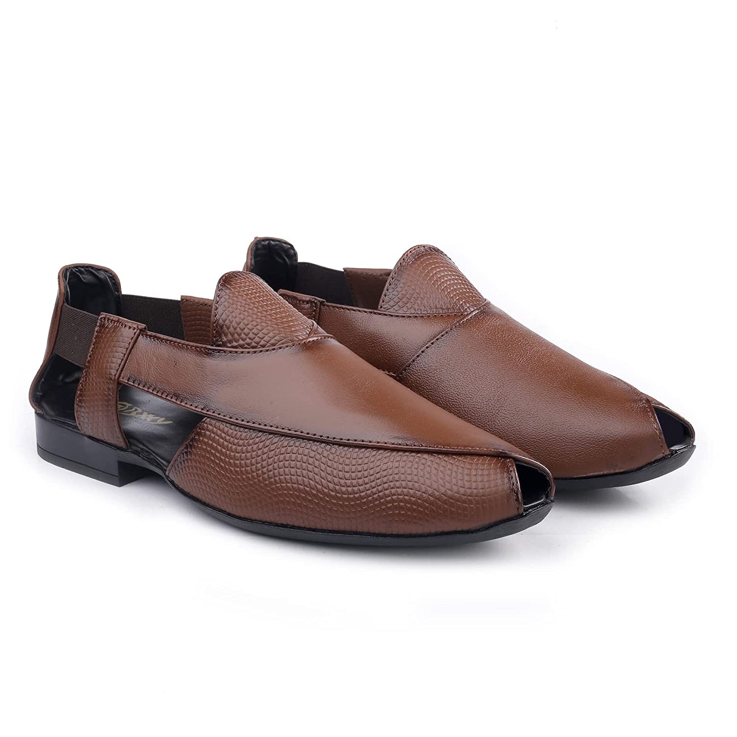 Stylish Peshawari Formal Genuine Leather Slip-on Sandal For Men's-JonasParamount