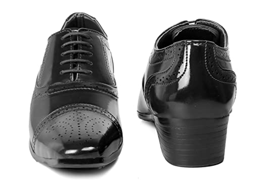 Height Increasing Faux Leather Lace-up Oxford Shoes for Men-JonasParamount