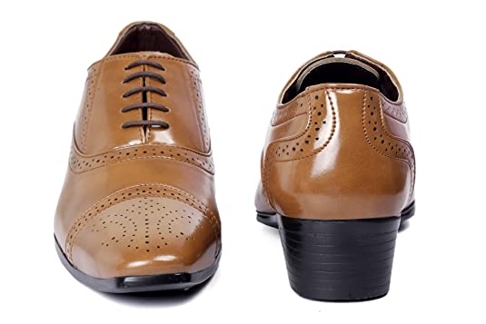 Height Increasing Faux Leather Lace-up Oxford Shoes for Men-JonasParamount