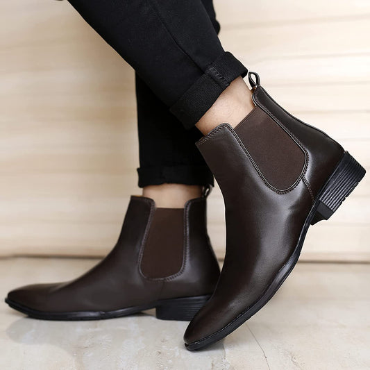 Classy New Arrival Latest Brown Casual Chelsea Boots For Men-JonasParamount
