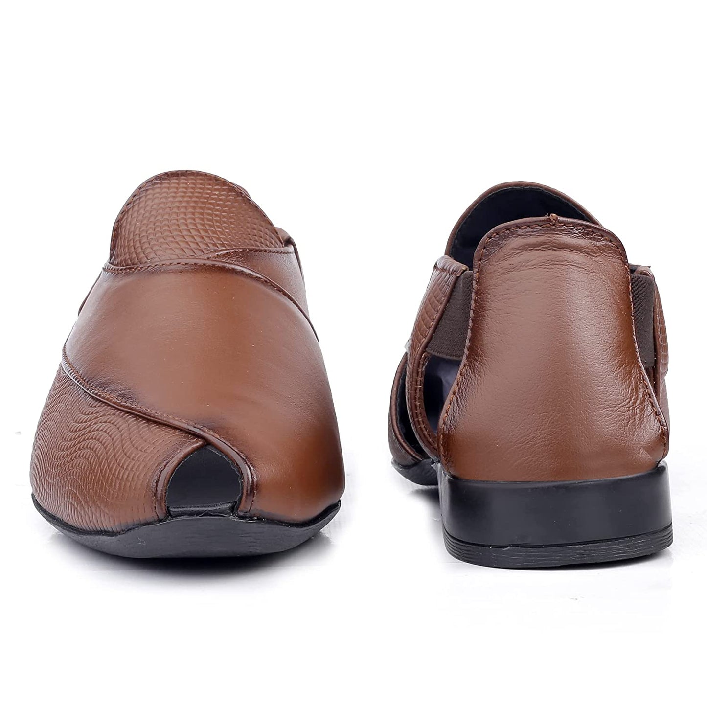 Stylish Peshawari Formal Genuine Leather Slip-on Sandal For Men's-JonasParamount