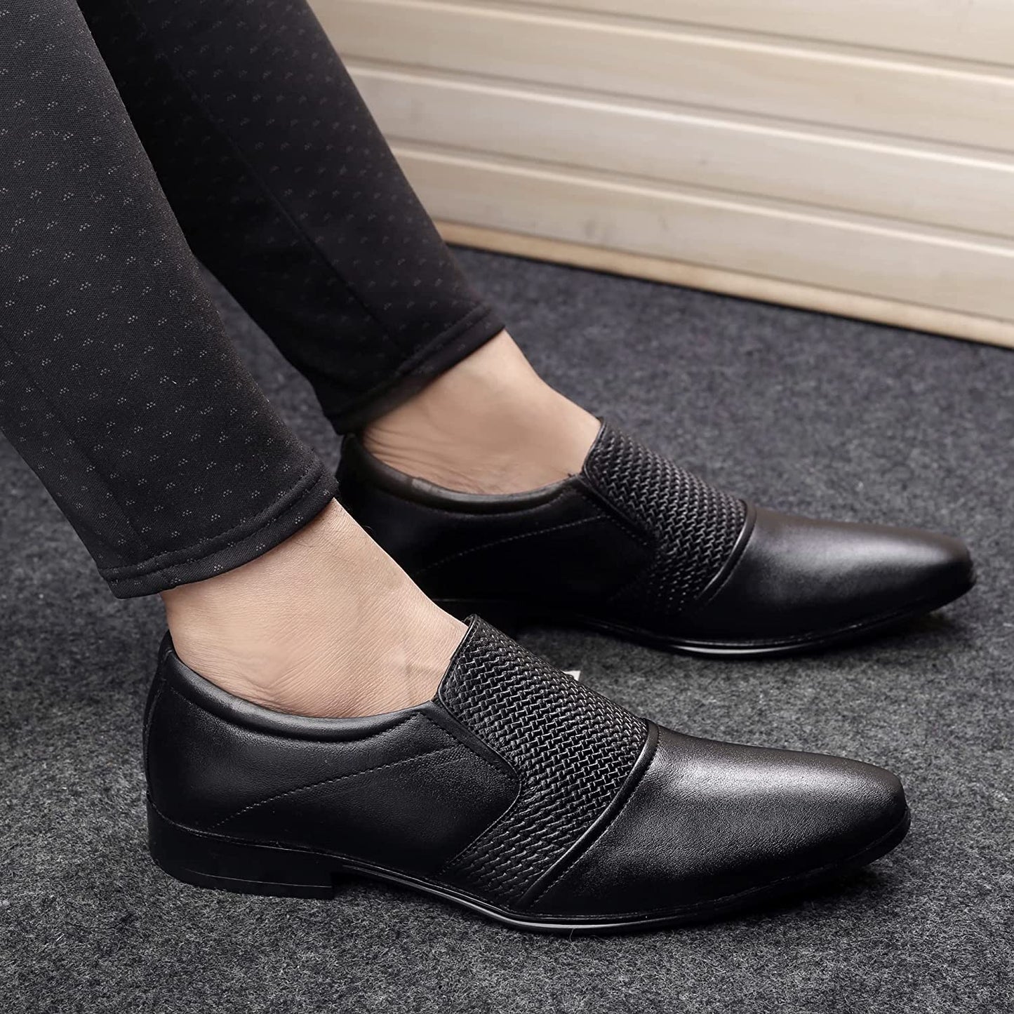 New Arrival Stylish Fashion Pointed Toe Genuine Leather Slip-on Formal Shoes-JonasParamount
