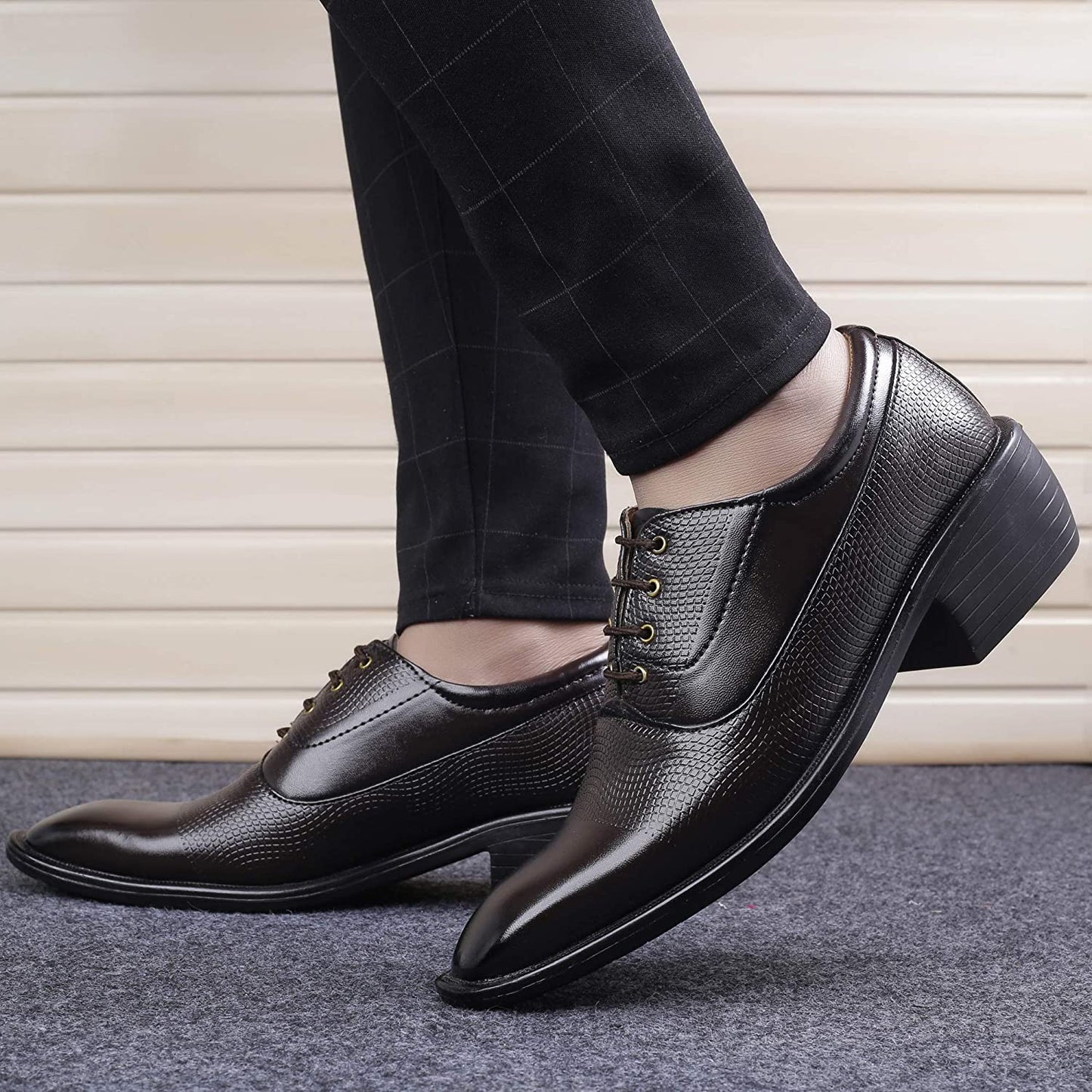 Classy Casual And Formal Business Wear Brown Lace-Up Shoes-JonasParamount