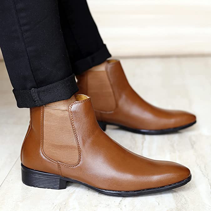 Classy New Arrival Latest Tan Casual Chelsea Boots For Men-JonasParamount