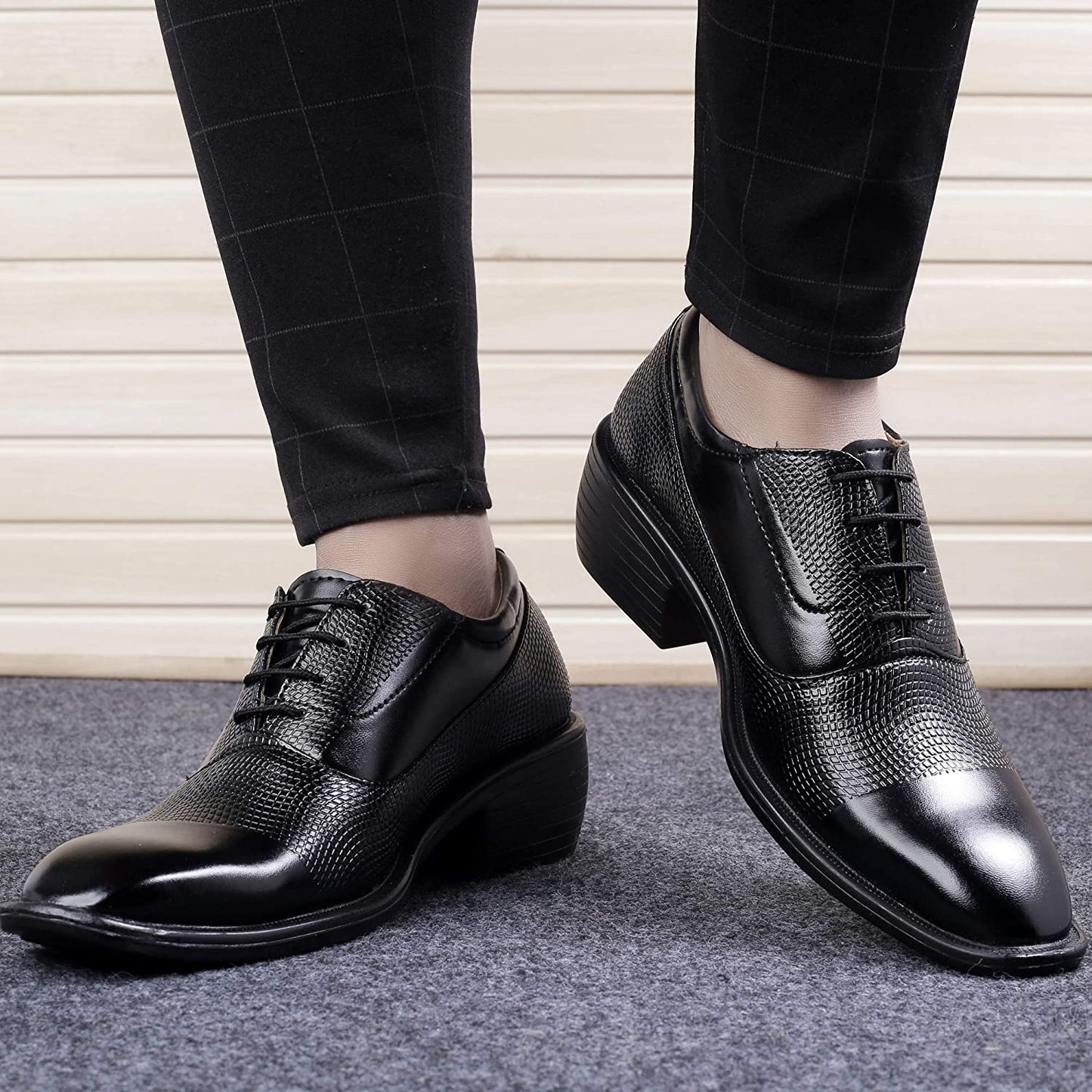 Classy Casual And Formal Business Wear Black Lace-Up Shoes-JonasParamount