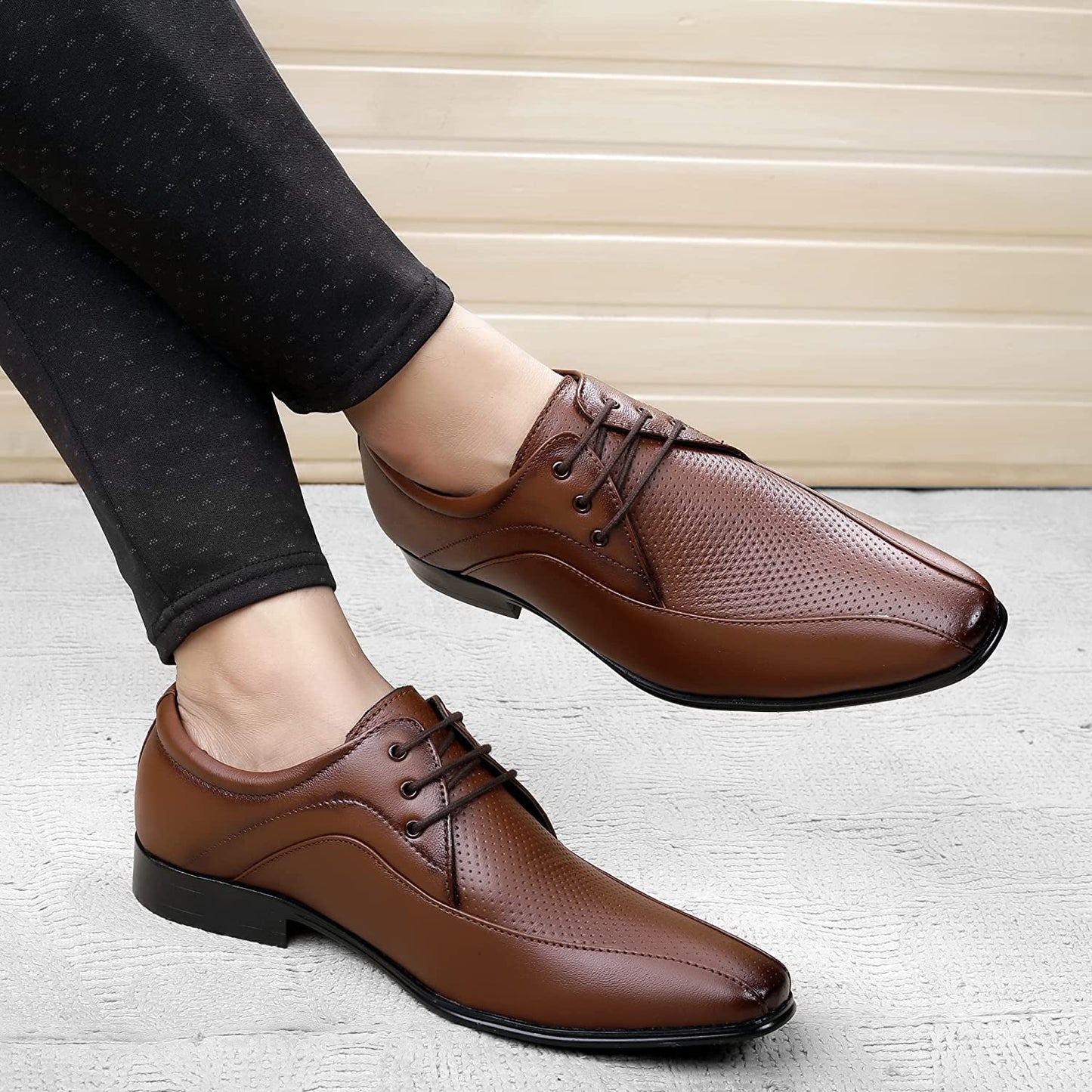 Luxury Design Formal Genuine Leather Lace-up Derby Shoes For Men's-JonasParamount