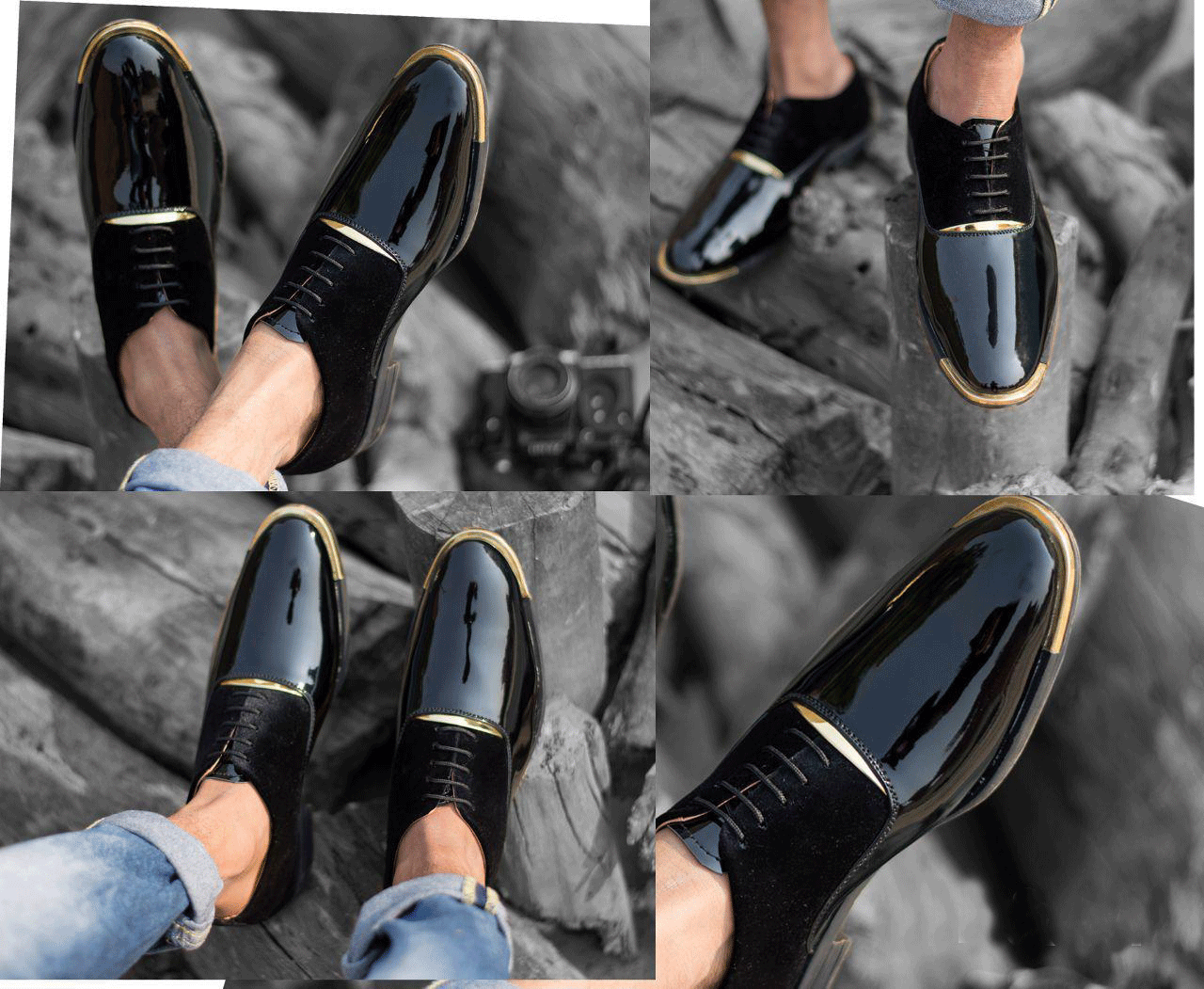 Mens Shiny Wear Premium Design High Quality Faux Leather Oxford Formal Shoes-JonasParamount