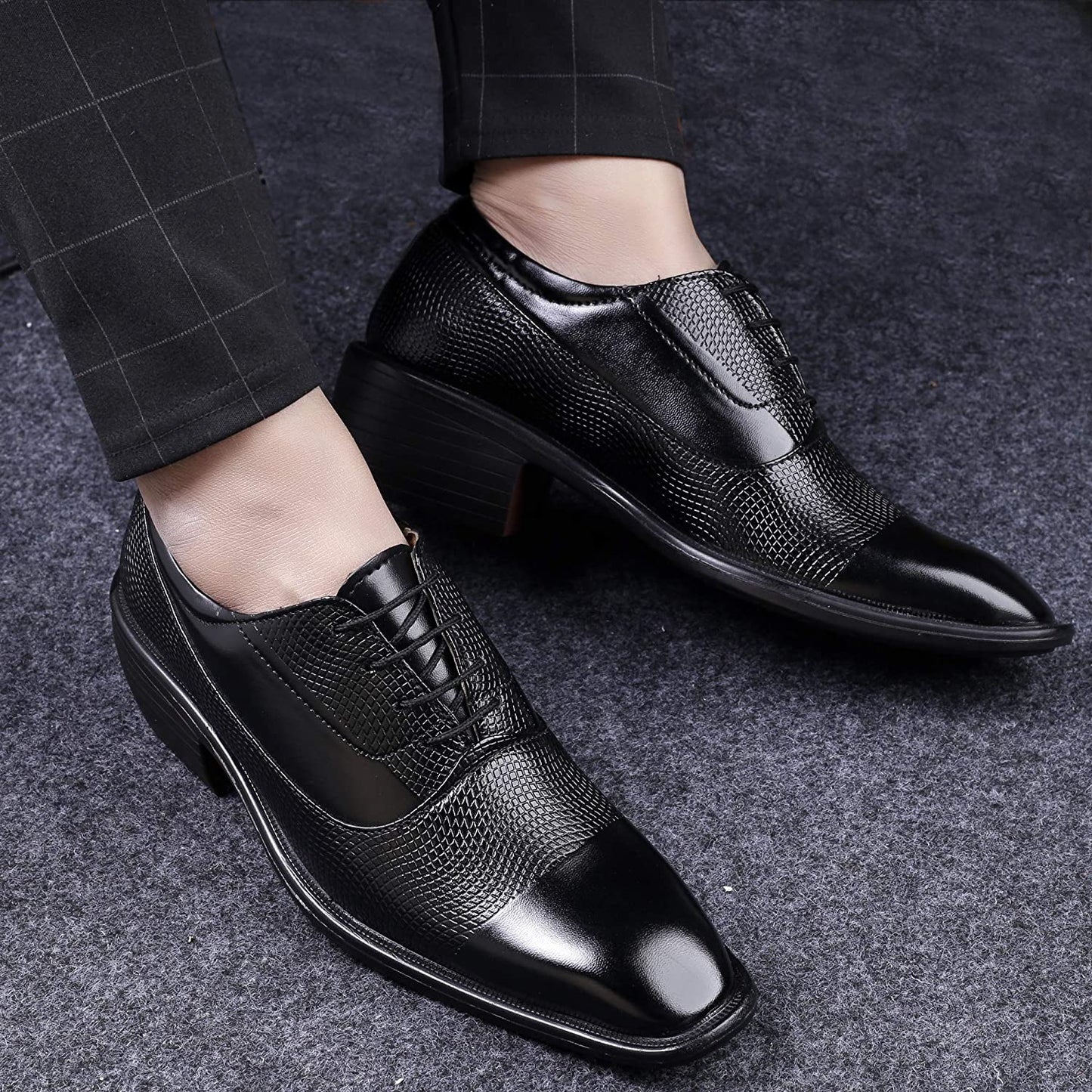 Classy Casual And Formal Business Wear Black Lace-Up Shoes-JonasParamount