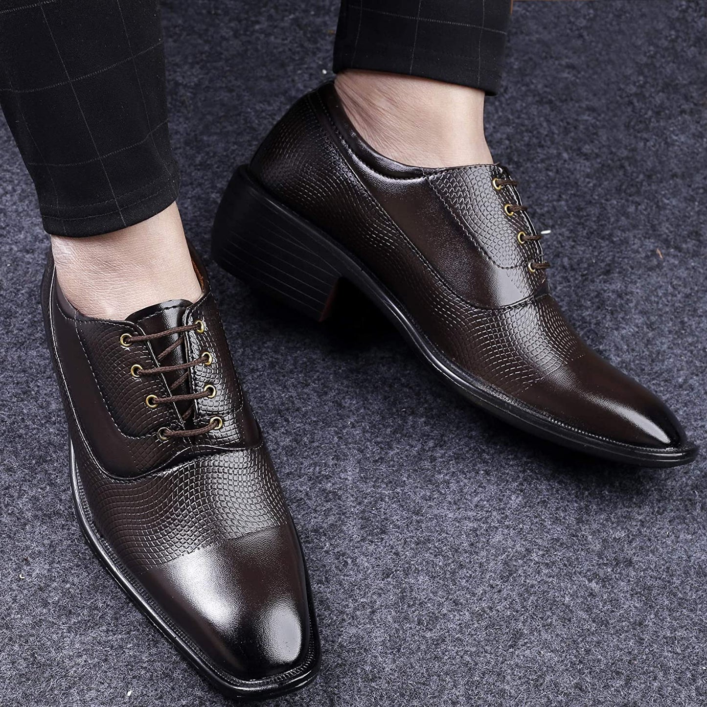 Classy Casual And Formal Business Wear Brown Lace-Up Shoes-JonasParamount