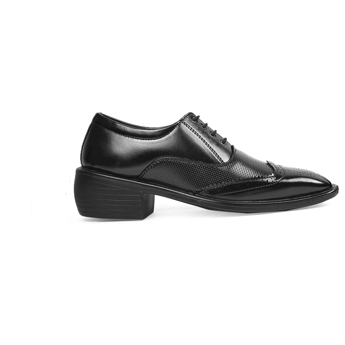 Height Increasing Black Casual And Formal Lace-Up Shoes For Men-JonasParamount