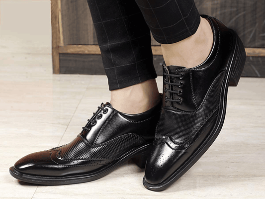 Height Increasing Black Casual And Formal Lace-Up Shoes For Men-JonasParamount