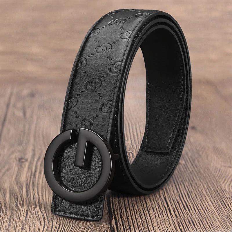 Fashion Vintage G Buckle Leather Designer Belt For Men-JonasParamount