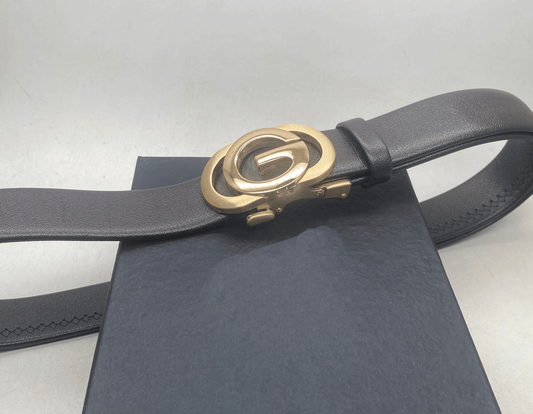 Centric G Designer Buckle With Leather Strap Belt For Men's-JonasParamount