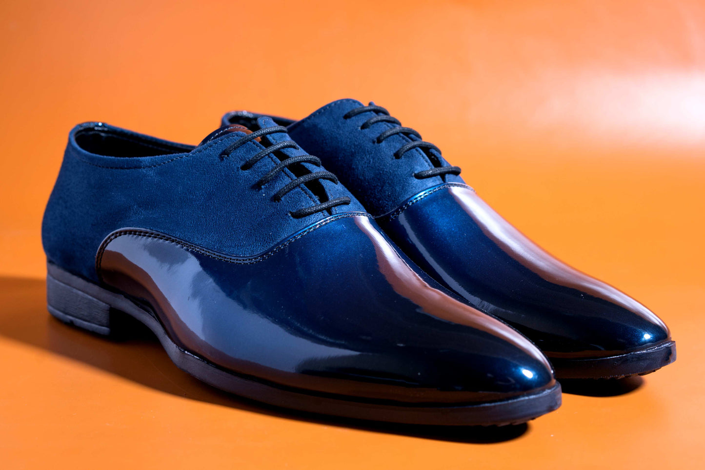 New Fashion Elegant And Classy Shiny Blue Formal Suede Shoes For Men-JonasParamount