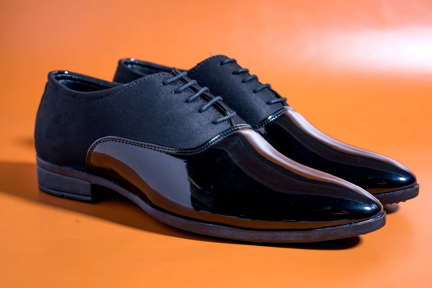 New Fashion Elegant And Classy Shiny Black Formal Suede Shoes For Men-JonasParamount