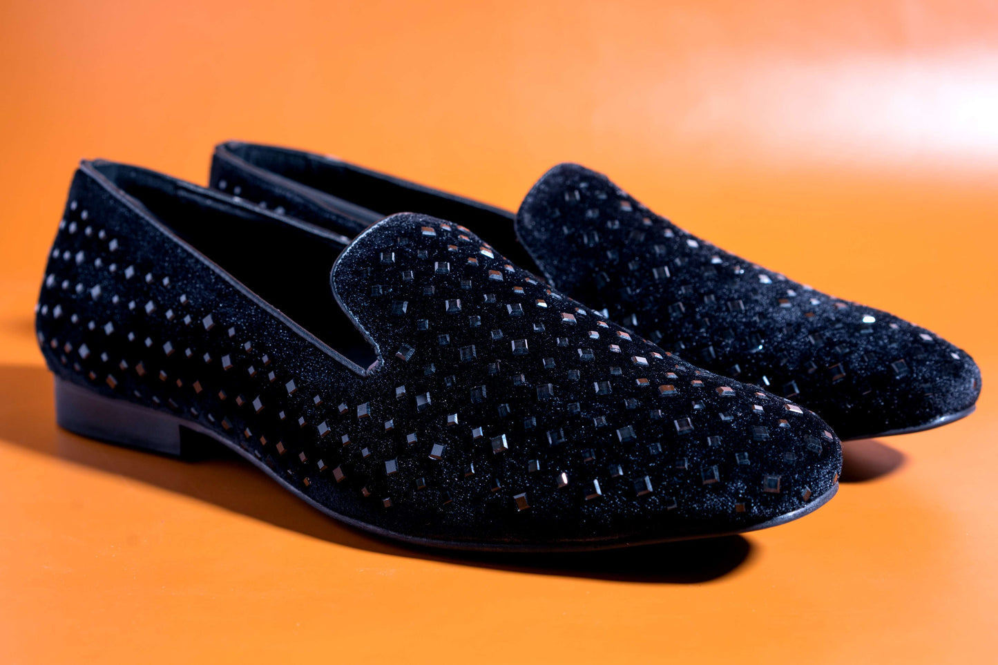 New Fashion Black Premium Studded Moccasins Casual And Party Wear Suede Shoes For Men-JonasParamount