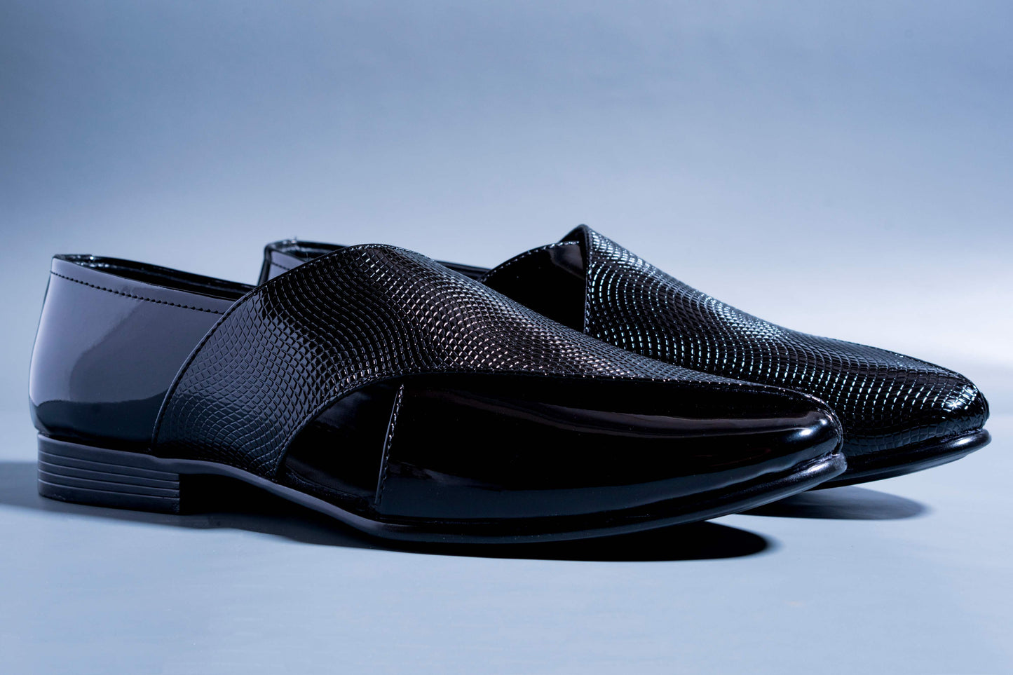 Classic Patent Black Slip Ons With Tassels For Men-JonasParamount