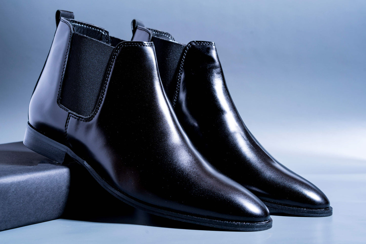 Mens Luxury Design Full Black Party Wear Premium Quality Chelsea Boot Shoes - JonasParamount
