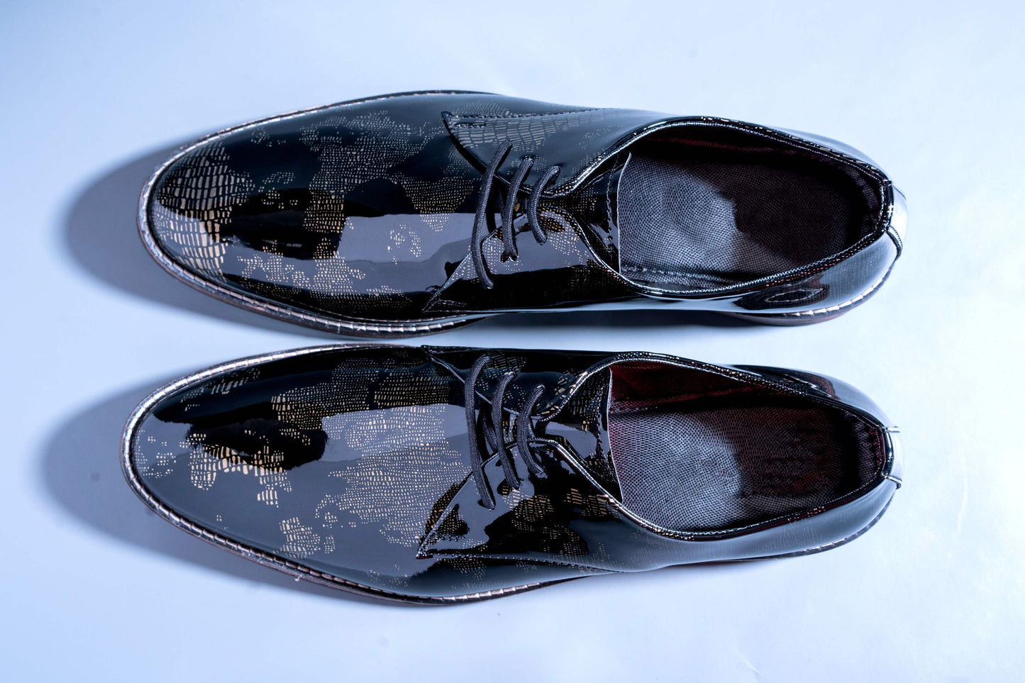 New Men's Wear Shiny Golden World Map Pattern Premium Design Quality Casual And Party Shoes -JonasParamount