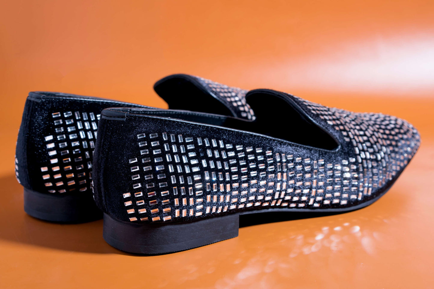 Stylish Men's Fashion Wedding Imported Studded Silver Moccasins High Quality Slip On Flat Loafer-JonasParamount