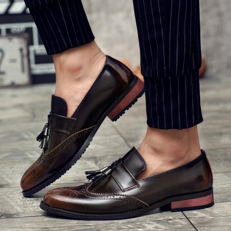 JonasParamount Men Brown Cherry Color Outdoor Formal Casual Ethnic Loafer