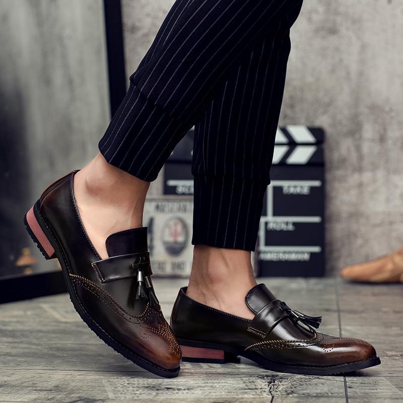 JonasParamount Men Brown Cherry Color Outdoor Formal Casual Ethnic Loafer