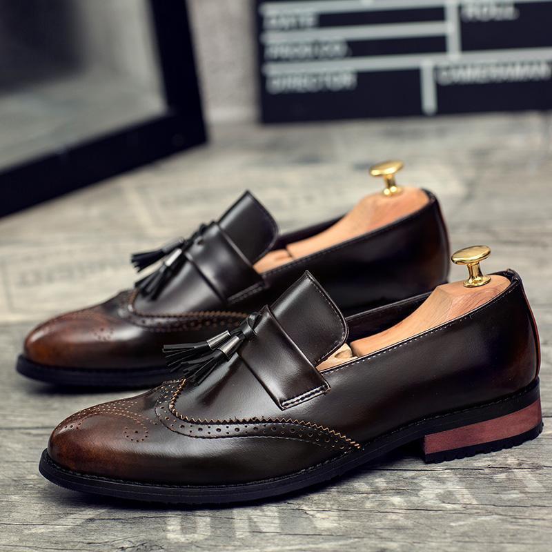 JonasParamount Men Brown Cherry Color Outdoor Formal Casual Ethnic Loafer