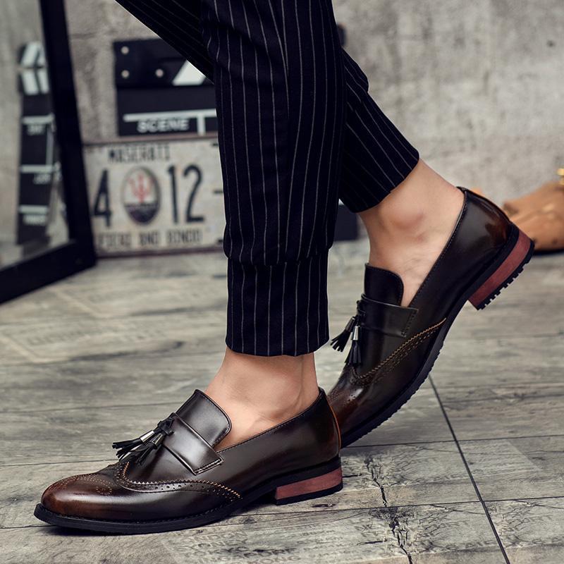 JonasParamount Men Brown Cherry Color Outdoor Formal Casual Ethnic Loafer