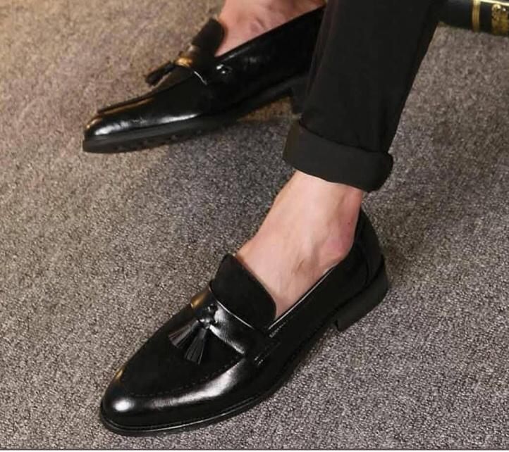 New Arrival Mens Brown Boat Shoes Fashion Pointed Toe Suede Tassel Shoes-JonasParamount