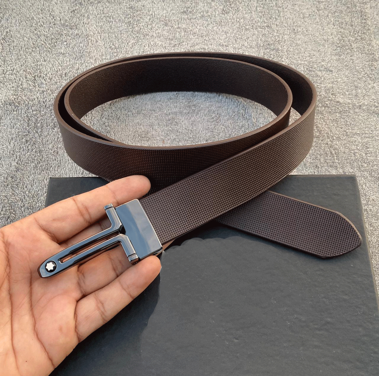 Classic Design Leather Strap Belt With Pressing Buckle-JonasParamount