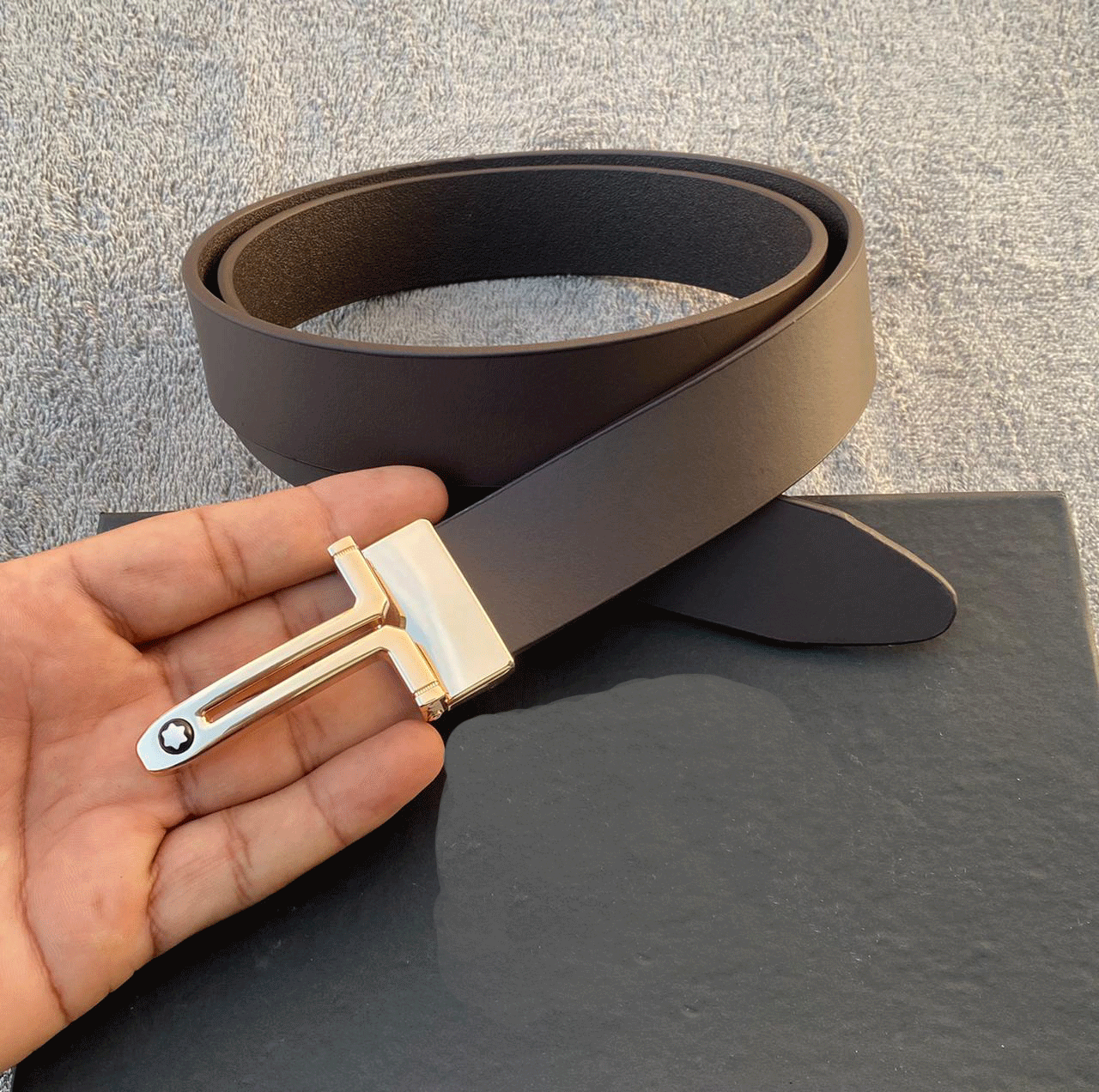 Classic Design Leather Strap Belt With Pressing Buckle-JonasParamount