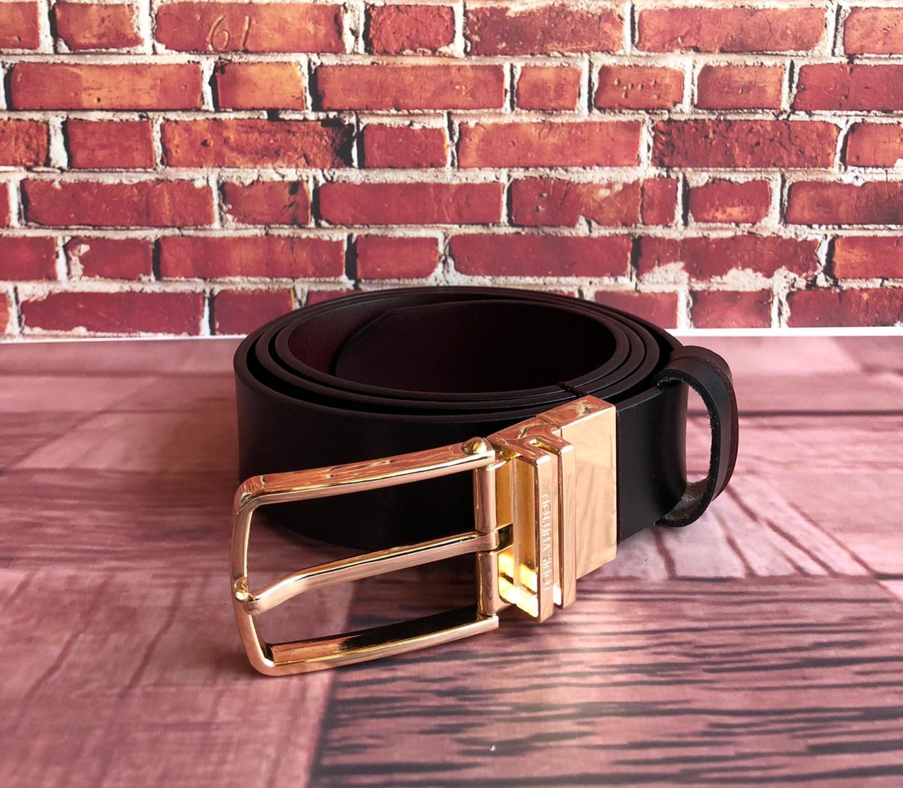 Jack and Jacob Golden Black and Brown Reversible Mens Leather Belts
